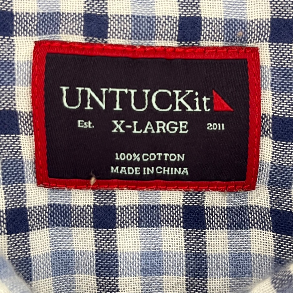 Untuckit Mens Size X-Large Soligo Shirt Multicolor Check Button-Down Collared - Picture 3 of 9